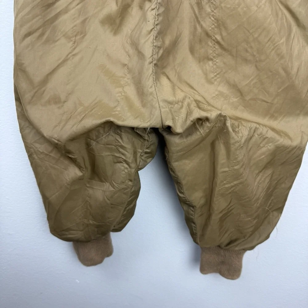 VTG Sears Toddler Snowsuit Brown Cat Embroidery Dual Zipper Faux Fur Hood 24–30M